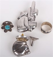 MEXICAN STERLING SILVER ASSORTED JEWELRY - (4)