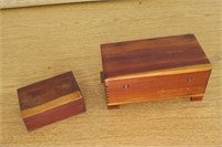2 Cedar Boxes 6 1/4" & 3 1/2" long