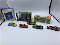 Train ornament, UPS truck, Race car, 5 race card