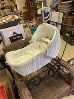 Vintage Wicker Baby Buggy