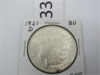 1921-D Silver Morgan Dollar  ***Tax Exempt***