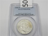 1958-D Franklin Silver Half Dollar **Tax Exempt**