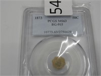 1873 California Gold Half Dollar Graded MS 63