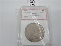 1878 Silver Morgan Dollar Graded MS 61