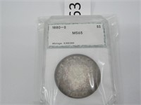 1880-S Silver Morgan Dollar Graded MS 65