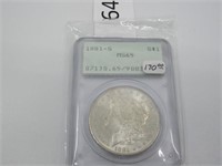 1881-S Silver Morgan Dollar Graded MS 65