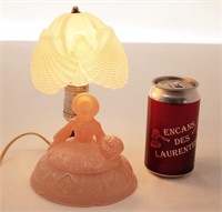 Lampe boudoir en verre rose, vintage
