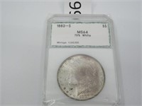 1882-S Silver Morgan Dollar 75% White Graded MS64