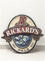 "Rickard's Beer Pale" Sign (25" H x 27" W)