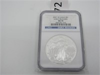 2007 W Silver Eagle Dollar Graded MS 70