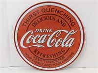 Circular Coca-Cola Metal Sign (12" Diameter)