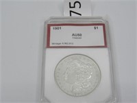 1901 Silver Morgan Dollar Graded AU 50