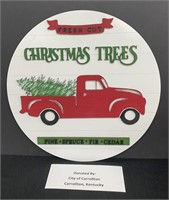 Fresh Cut Christmas Tree Red Truck Sign-18"-NEW