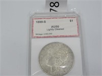 1899-S Silver Morgan Dollar Graded AU 50