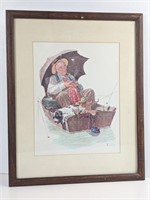 Framed Art By Norman Rockwell (20" H x 16" W)