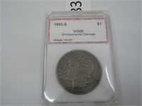 1893-S Silver Morgan Dollar Graded VG 08