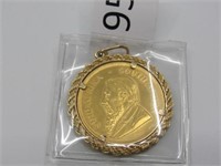 1983 - 1 oz Gold Krugerrand w/10k Gold Bezel
