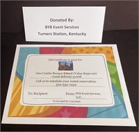 Combo Bounce Rental Gift Certificate BYB Events