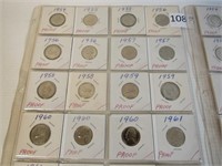 119 Proof-Like Jefferson Nickels 1954 - 1981