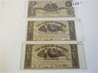 Lot of 3 - 1864 $5 Richmond Confederate Notes
