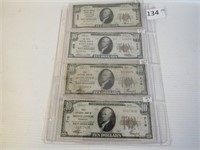 Lot of 4 Minnesota National Currency Notes, 1929
