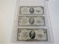 Lot of 3 Wisconsin National Currency Notes, 1929