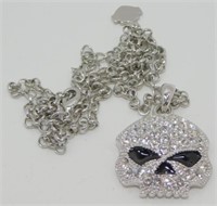 Harley Davidson Crystal Skull Necklace - HD