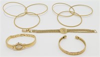 Costume Jewelry Bracelets - Lot of 5, Watch,