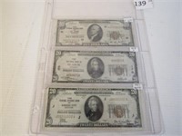 Lot of 3 Missouri National Currency Notes, 1929