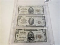 Lot of 3 Pennsylvania National Currency Notes