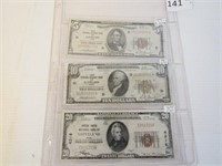 Lot of  3 Ohio National Currency Notes, 1929