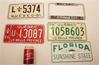 4 plaques d'immatriculation (Québec : 1961, 66