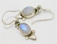 Sterling Silver Opal Stone Dangle Earrings