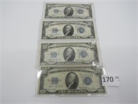 Lot of 4 - 1934 $10 Silver Certificates