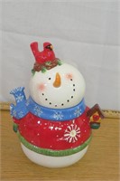 11" h Snowman Cookie Jar VGC