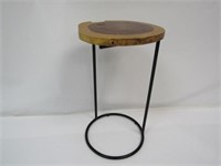 Accent Table w/Tree Slice Top - 14.5" Dia x 25" T