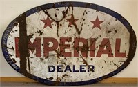 FANTASTIC ANTIQUE PORCELAIN FACE IMPERIAL GAS SIGN