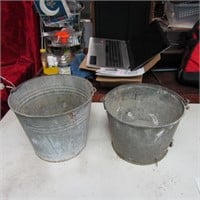 (2)Galvanized Buckets/pail.