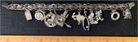 BEAUTIFUL VINTAGE STERLING SILVER CHARM BRACELET