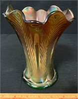 NICE NORTHWOOD ANTIQUE CARNIVAL GLASS VASE - 6.5"