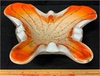 UNIQUE MID CENTURY BLOWN GLASS ASHTRAY/BUTTERFLY