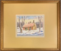 FRED NICHOLAS SIGNED AND TITLED WATERCOLOR