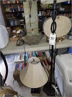 2 X'S BID- FLOOR & TABLE LAMP- METAL BASES