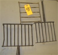 3 HAND FORGED FIRE GRATES