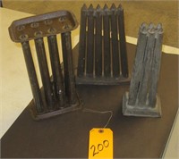 3 ANTIQUE METAL CANDLE MOLDS