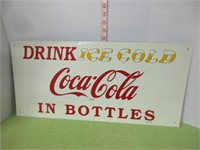 OLD METAL COCA COLA SIGN MARKED DSCO-48