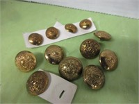 LOT OF 12 BRASS RCMP BUTTONS