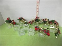 SET OF 10 CUT GLASS NAPKIN HOLDERS-RINGS