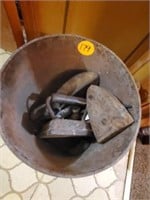 CAST IRON BUCKET AND SMOOTING IRONS