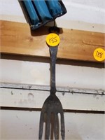 CAST IRON FORK AND SMALL TOOL BELT